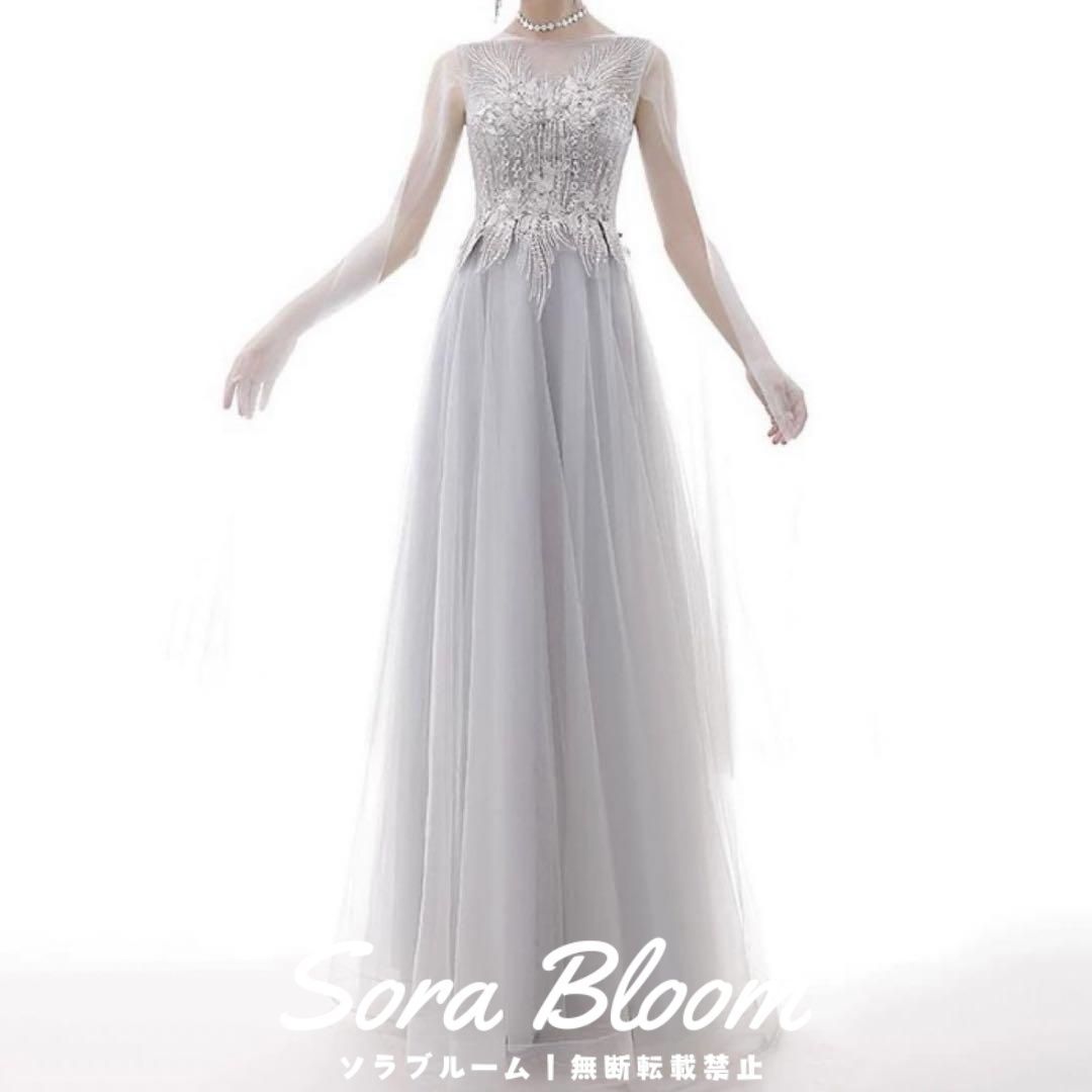 お花のデザインがオシャレで美しい イブニングドレス?.?