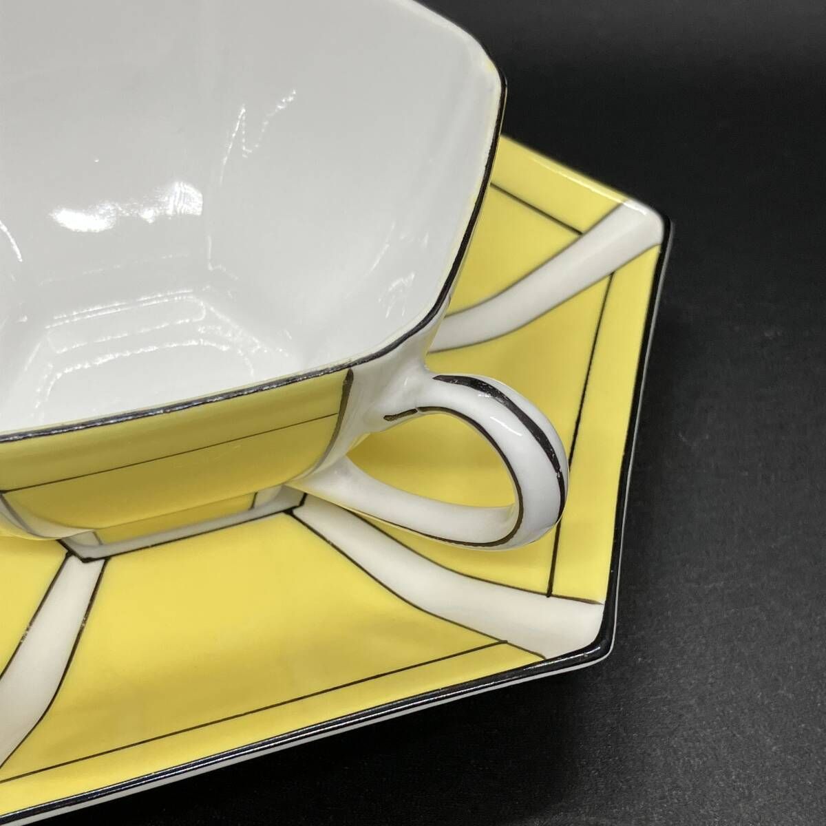 オールドノリタケ アールデコ イエロー ストライプ アンティーク