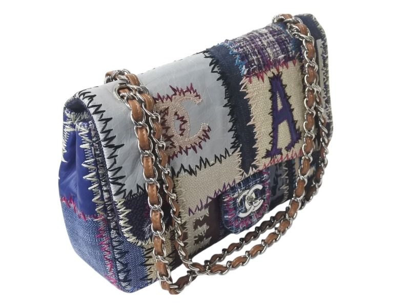 極美品 CHANEL シャネル パッチワーク ツイード チェーンショルダー
