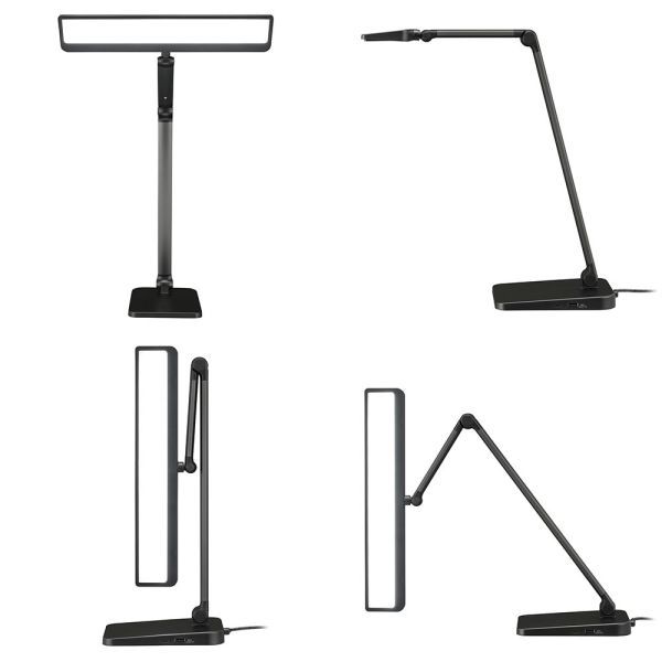 LEDデスクランプ タッチ式3段階調光|900lm|高演色Ra93|23W|昼光色|USBポート付|ブラック ODS-LDR5KK