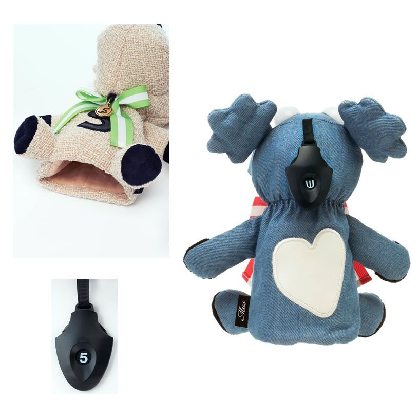 MU SPORTS　MU スポーツ ミックスツイードとデニム SHUSHUぬいぐるみ型ポーチ ゴルフバッグ 703J2018 【エム MU SPORTS MU スポーツ ミックスツイードとデニム SHUSHUぬいぐるみ型