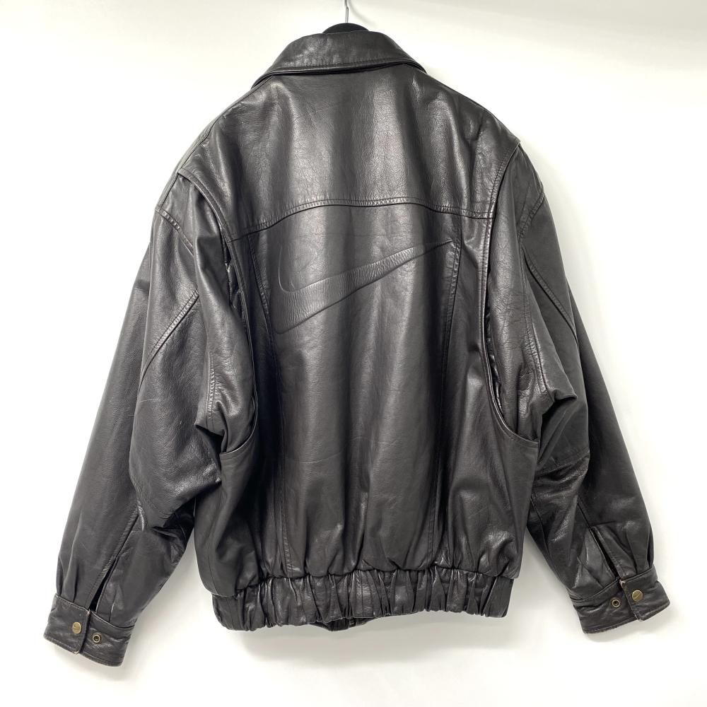 中古】90s NIKE leather jacket ブラウン サイズM レザー