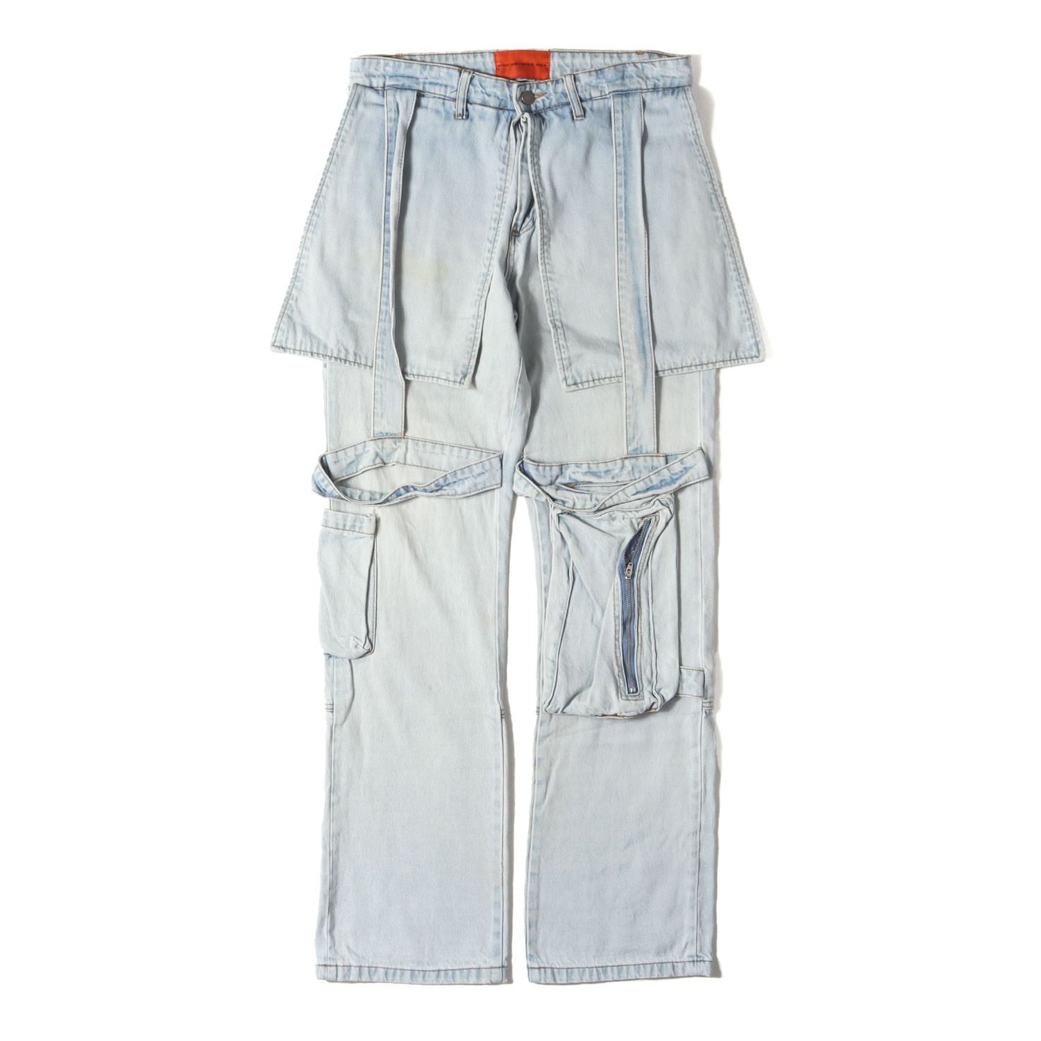 WHO DECIDES WAR フー ディサイズ ウォー パンツ サイズ:30 / レイヤード 変型 デニム カーゴ パンツ (SIGNATURE KARGO PANTS) / ジッパーフライ / MRDR BRVDO / インディゴ【メンズ】【】