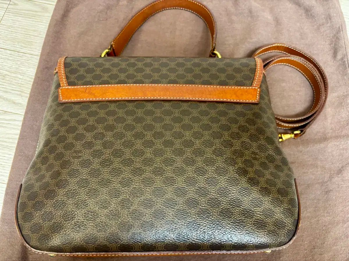 セリーヌ ヴィンテージマカダム トップハンドルバッグ/ショルダーバッグ CELINE 美品 セリーヌ ヴィンテージ マカダム 2WAY トップ