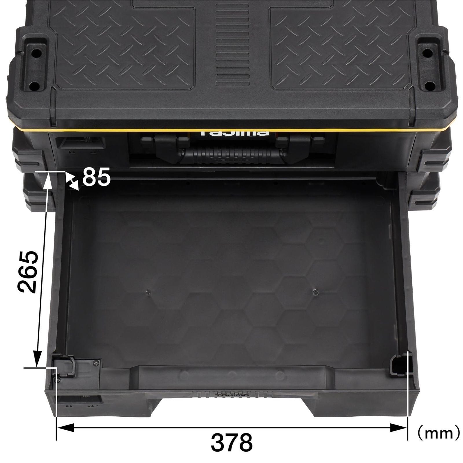  タジマ セフシステム セフ引出しボックス２段セット TB-HBOX 2 上段 セフパーツケーススSサイズ9 個 下段 フリートレイが収納された引出し型ボックス 外側にセフホルダー機能 最大積載量20 kg 上 下段の最大積載量10 重ねて置く 屋外収納庫 物置 車庫