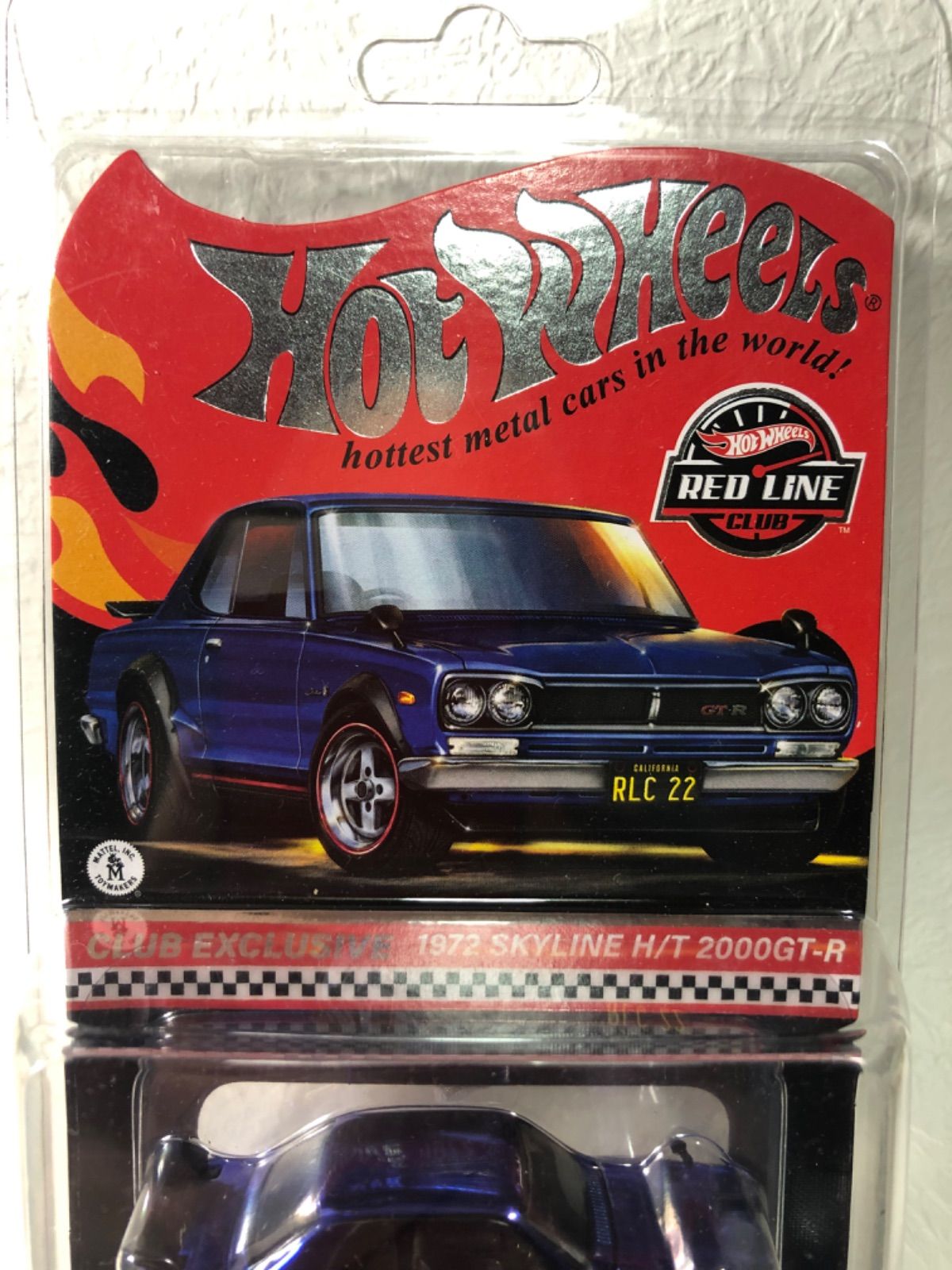 純正直販[新品未開封] ホットウィール RLC限定 1972 スカイラインH/T 2000GT-R ブルー Hot Wheels レッドライン ハコスカ 日産 パッチ バッジ付 乗用車