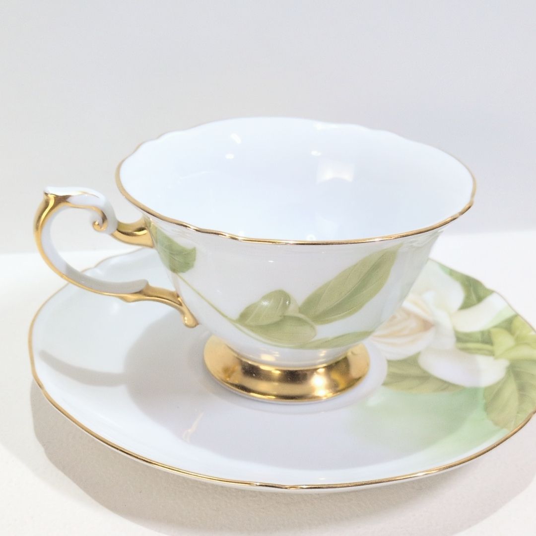 大倉陶園 The Okura 1919 カップ ソーサー 白薔薇 ホワイトローズ 金彩