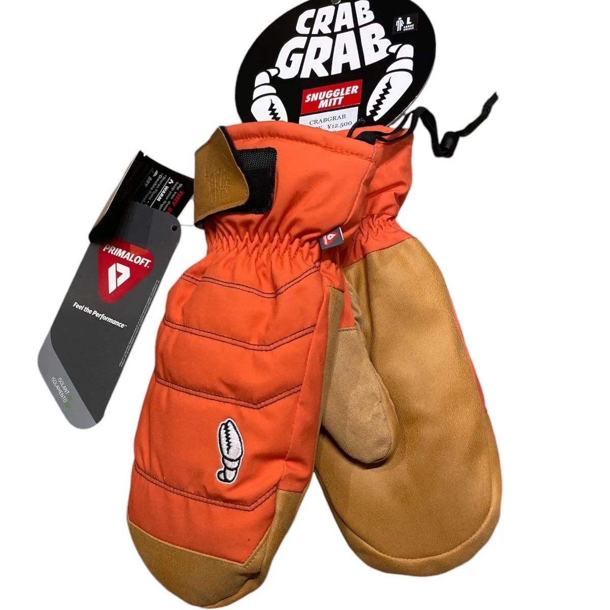 CRABGRAB クラブグラブ　ミトン　オレンジ　キャメル　グローブ　Snuggler Mitt Orange Contrast Large