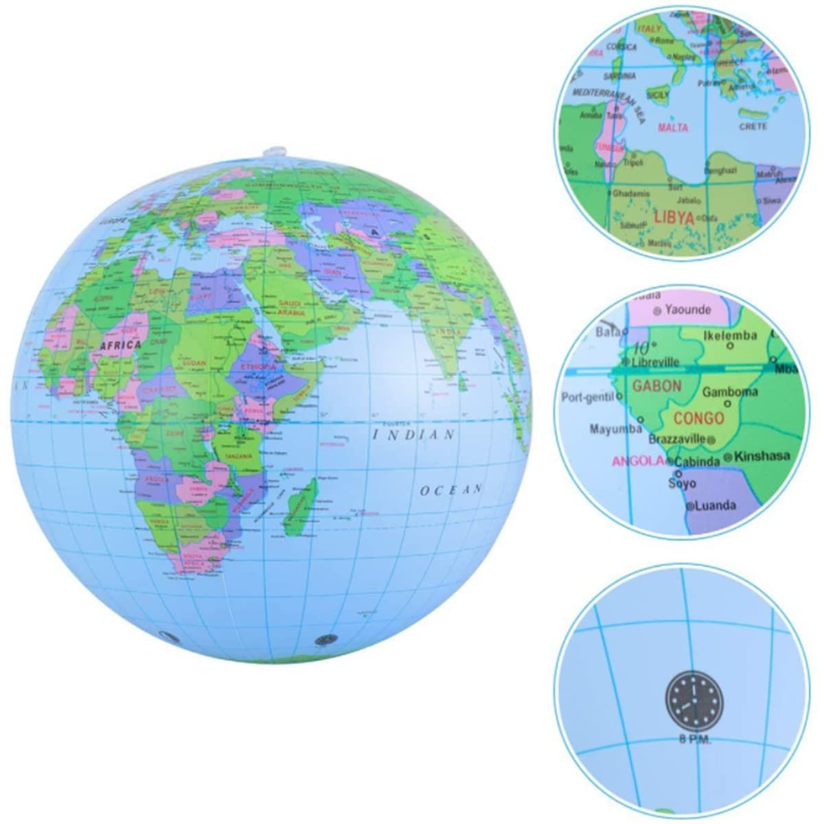 照明付き LED ライト 地球儀 スタンド付き 英語版 世界地図
