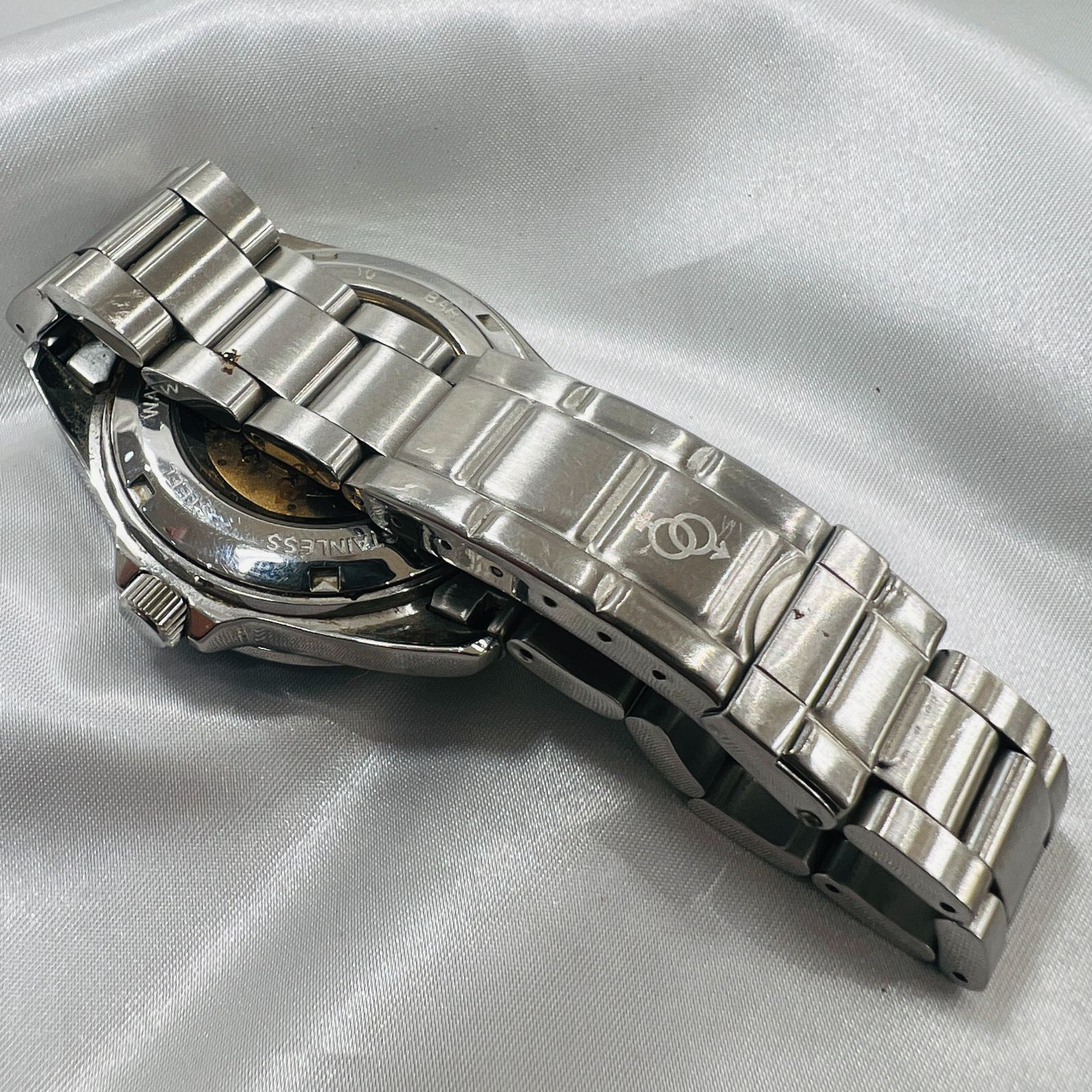 A【中古】MUSK ムスク MM-2110 メンズ腕時計 金属ベルト 文字盤緑 