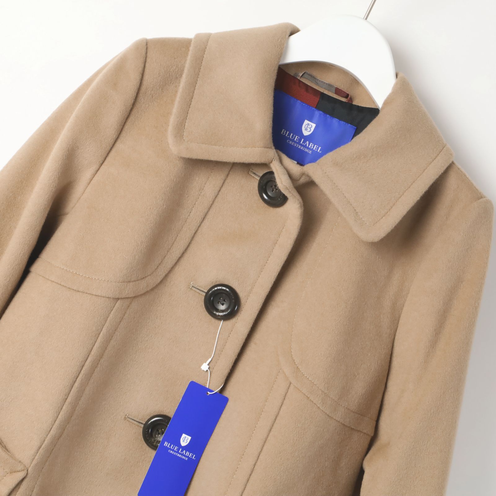 929 新品 ブルーレーベル ウール ビーバー メルトンコート チェック38