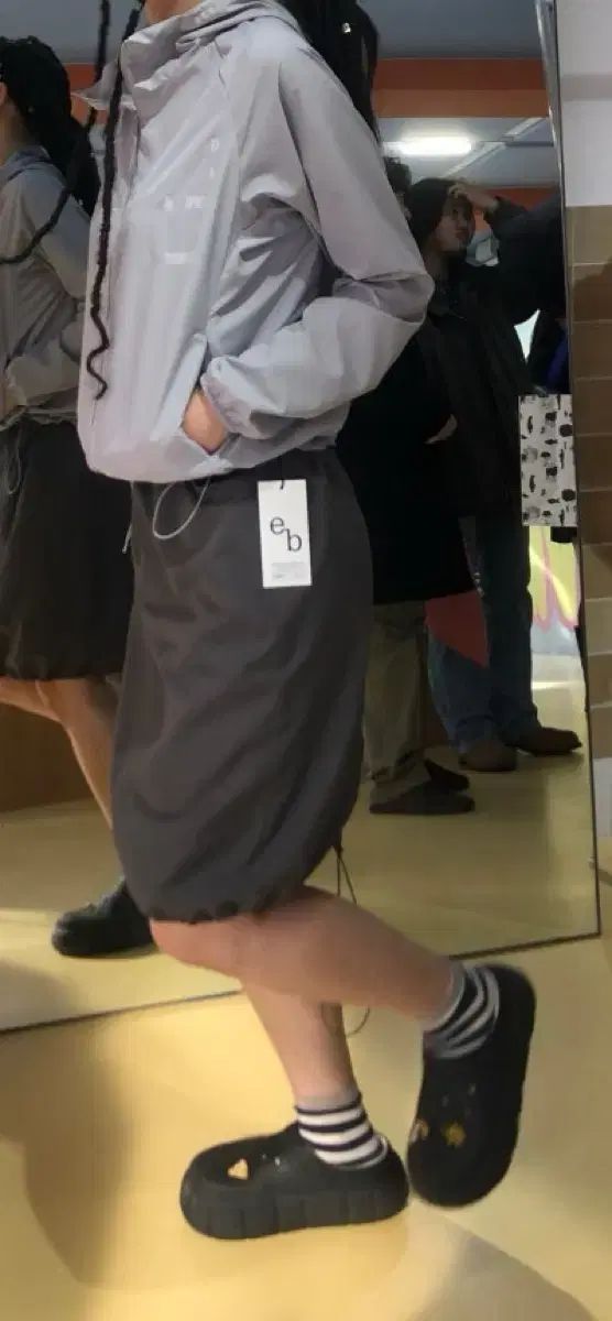 ENZO BLUES エンゾーブルース ツートン メッシュ ウエストゴムスカート F GULLKHAN_COM