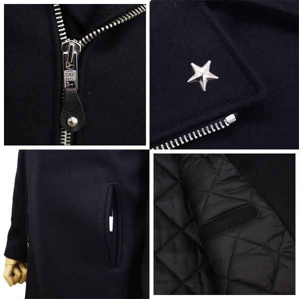 Schott (ショット) 2954001 766US MELTON ZIP UP P-COAT 24oz メルトン