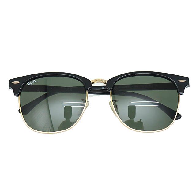 レイバン RAY BAN CLUBMASTER クラブマスター サングラス RB3016F W0365 5519 145 ブラック ゴールド ブランド古着ベクトル 中古AA241014