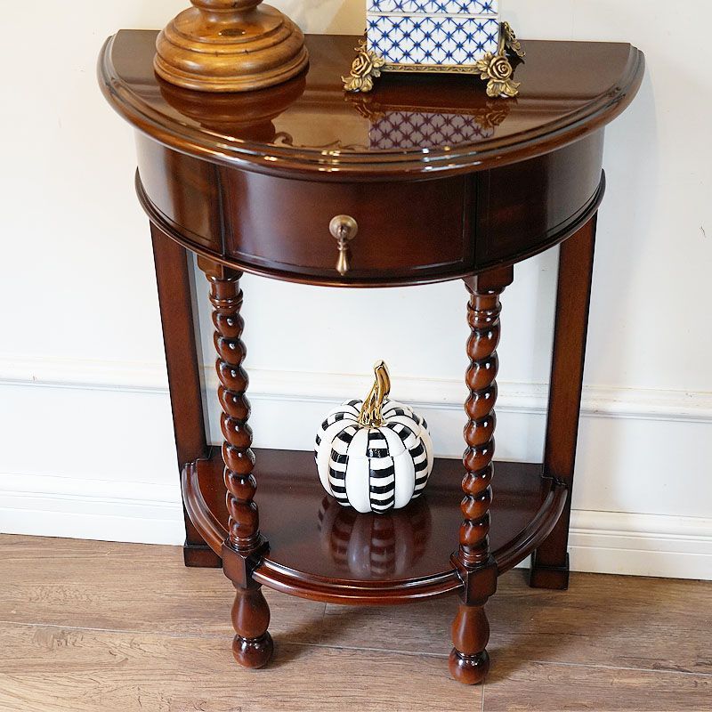 コンソールテーブル アンティーク 幅57 半円 マホガニー 木楽館オリジナル家具 ツイスト脚 コンソールテーブル 玄関