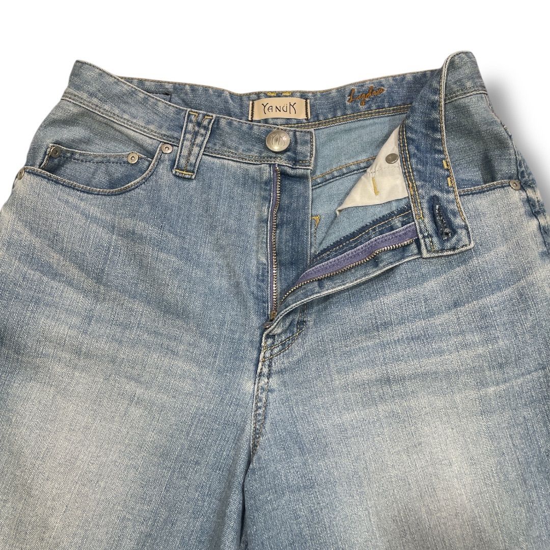 美品 YANUK ヤヌーク ワイド LYDIA デニム ストレッチ 25 YANUK（ヤヌーク）の「YANUK(ヤヌーク）LYDIA ワイドパンツ 美ST