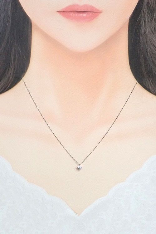 カシケイ ダイヤモンド ソリティア ネックレス Pt900 Pt850 Kashikey  
