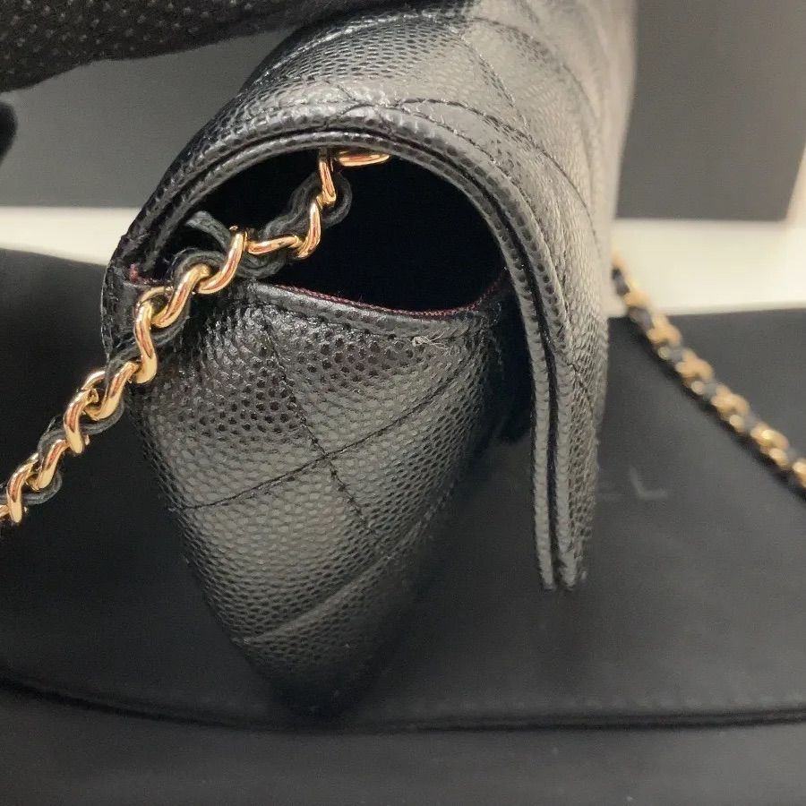 美品】CHANELマトラッセ キャビアスキン チェーンショルダー