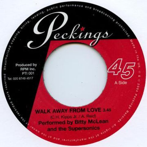 英7” Bitty McLean Supersonics Walk Away From Love PT1001 PECKINGS |00080