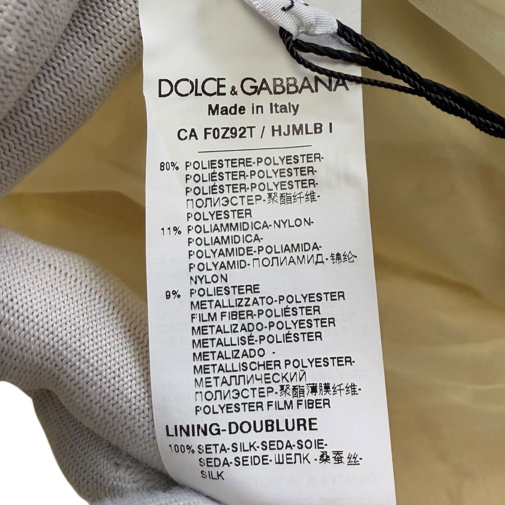 未使用 21SS DOLCE&GABBANA ドルチェ＆ガッバーナ 裏地シルク100  