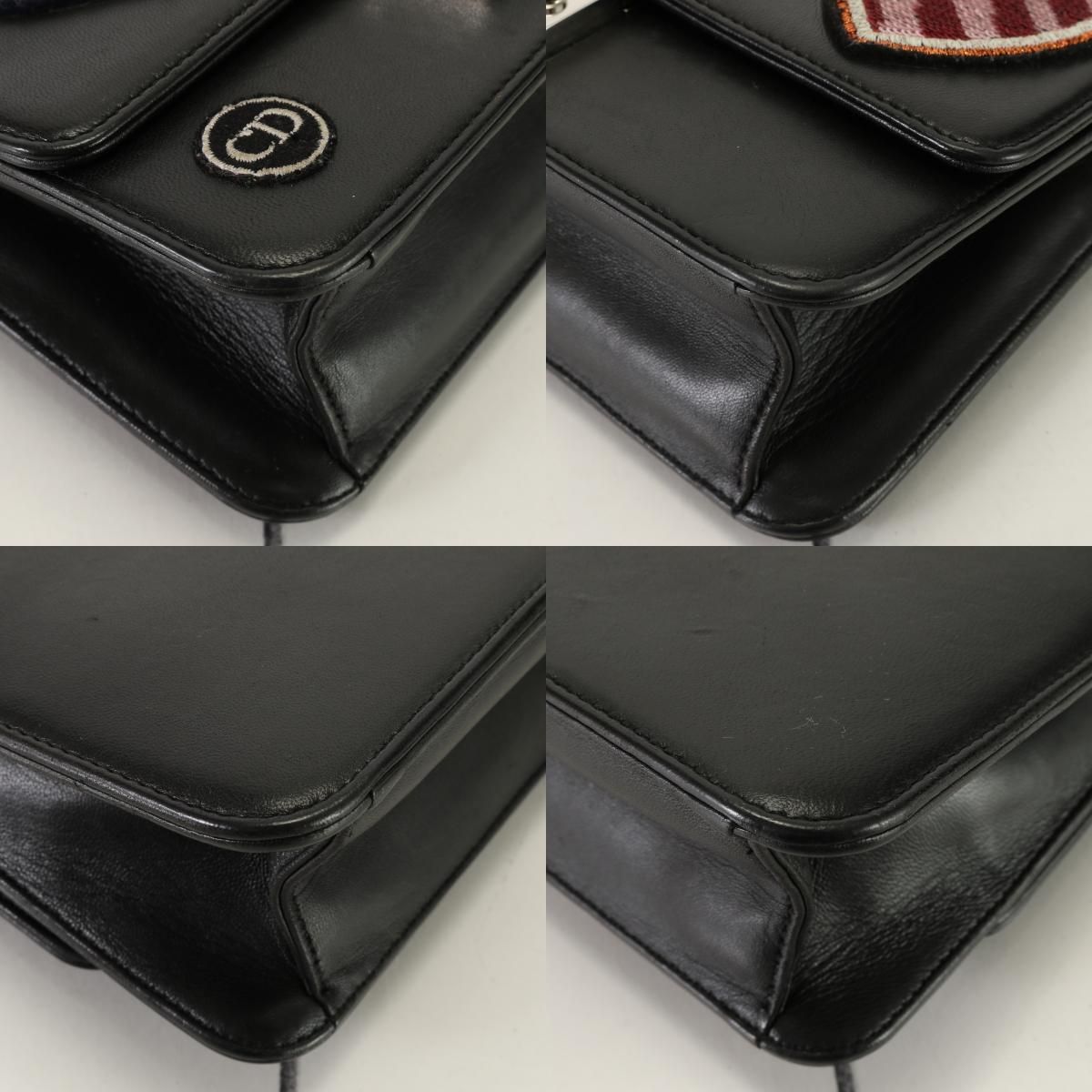 極美品 クリスチャンディオール レザー チェーン ショルダーバッグ