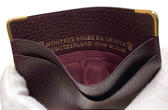 ロレックス カードケース パスケース ブラウン エンジ ギャランティケース レザー　101.70.55 ROREX　【中古】 ロレックス カードケース パスケース ブラウン エンジ ギャランティ