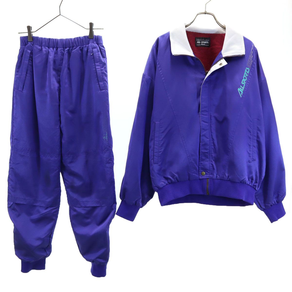 Mizuno ミズノ ウインドブレーカー 上下 セットアップ O パープル系 裏メッシュ ALL SPORTS メンズ 古着