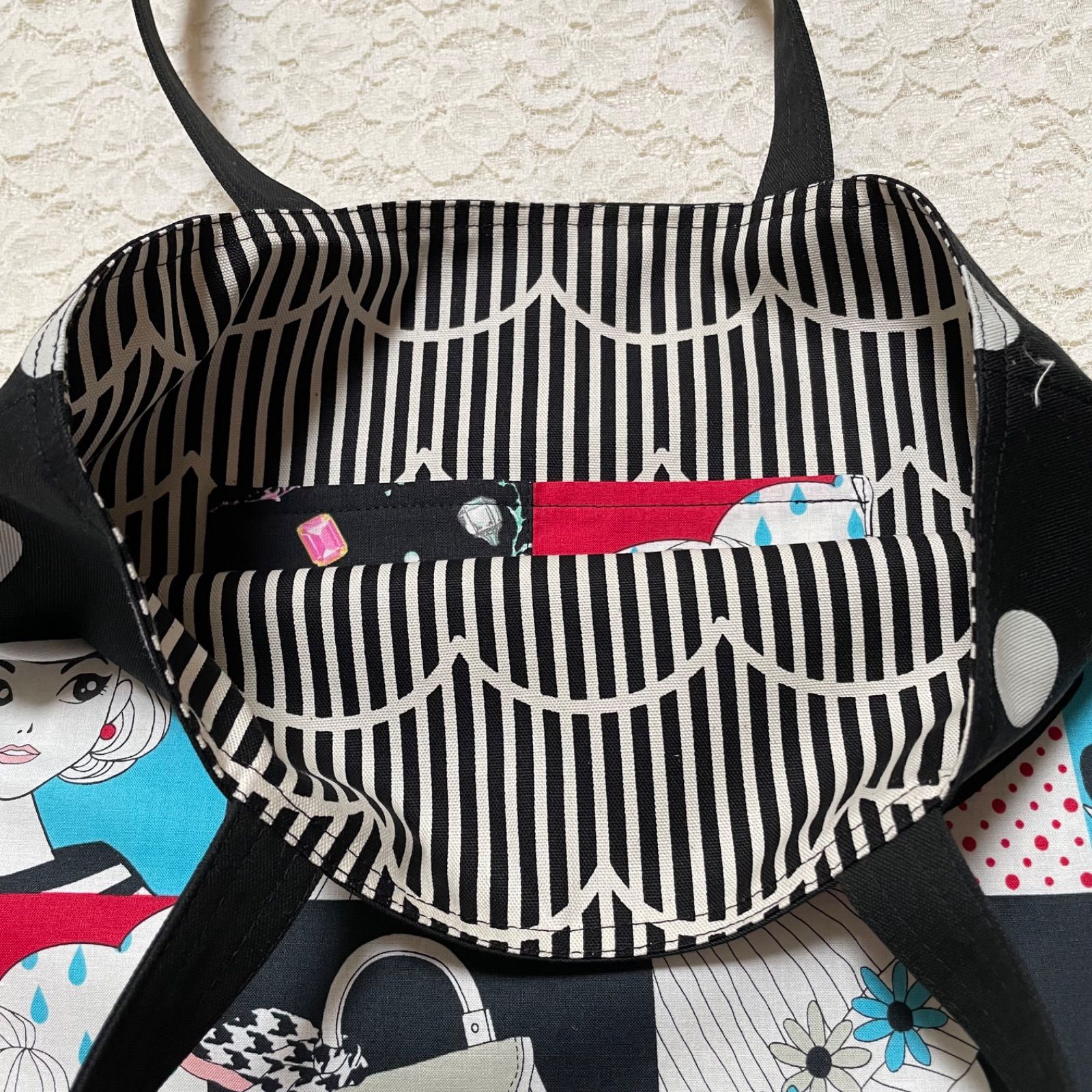 トートバッグ レトロモダンガール - メルカリ