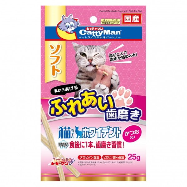 同梱不可 72個セット ドギーマンハヤシ キャティーマン猫ちゃんホワイデントかつお入り25g