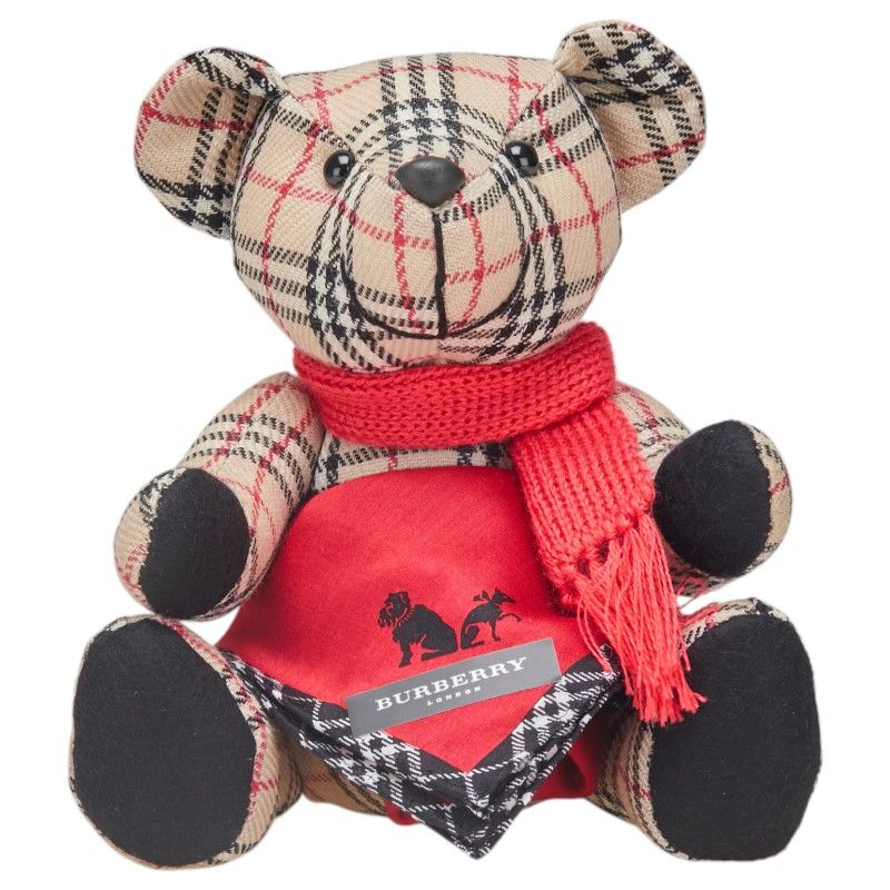 バーバリー ノバチェック テディベア クマ ベージュ コットン