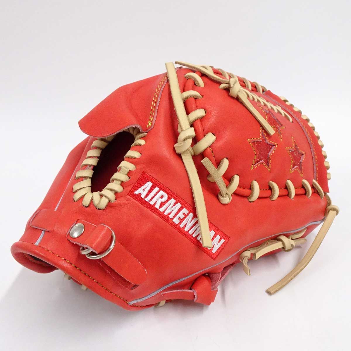 【未使用】AIRMENMAN 硬式 グローブ オレンジ エアーメンマン 投手用 ピッチャー 右投げ 未使用】AIRMENMAN 硬式 グローブ オレンジ エアーメンマン 投手