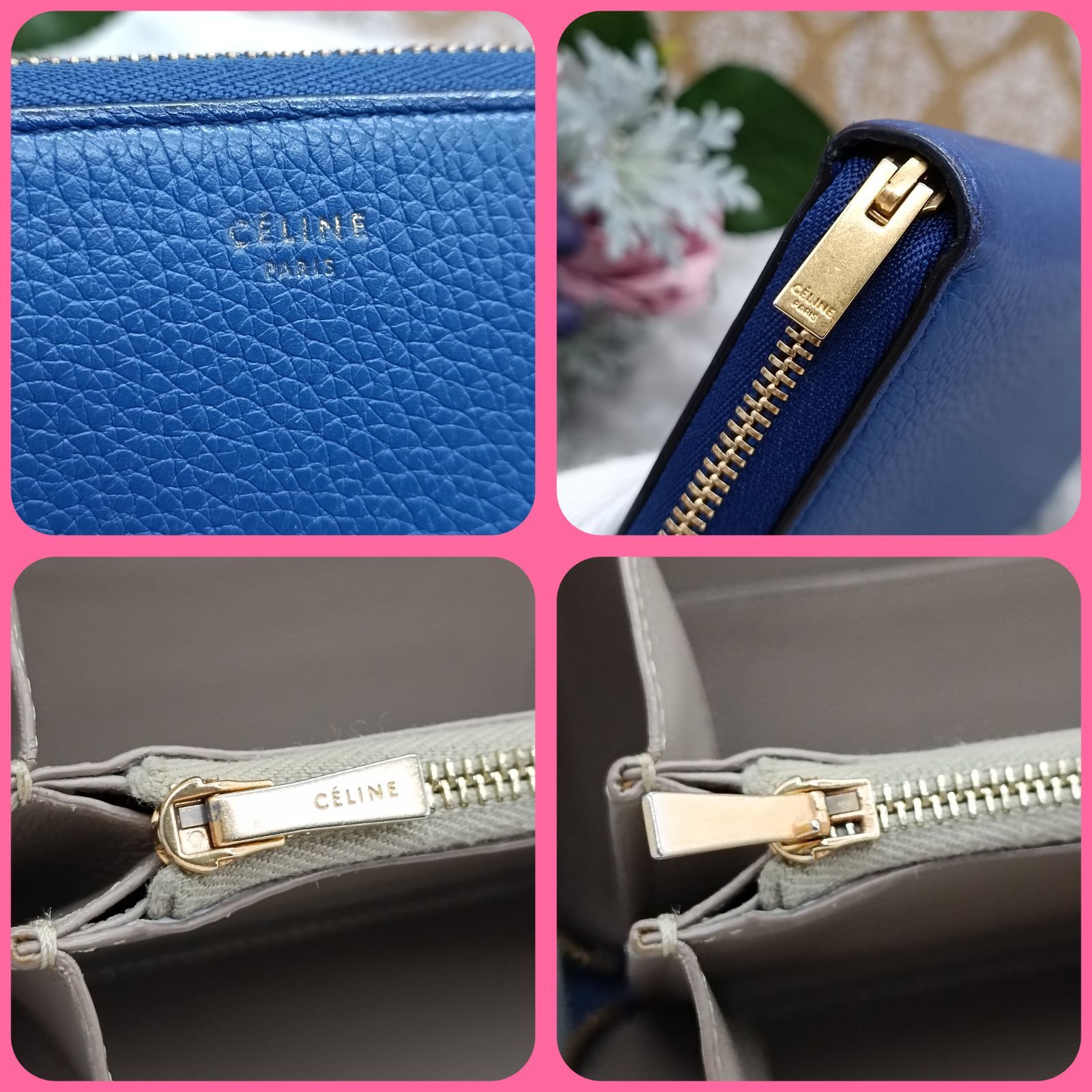 CELINE 》 ☆美品☆ セリーヌ ラージ・ジップ・マルチファンクション 長財布 ロングウォレット ラウンドファスナー フィービー期 ブルー系 本革  ユニセックス 保存袋付 送料無料・匿名配送・最短即日発送いたします！ 626 - メルカリ