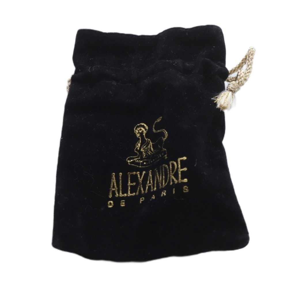 美品　アレクサンドルドゥパリ　バレッタ　ヘアピン　ラインストーン　ブラック　ロゴ ALEXANDRE DE PARIS アレクサンドル ドゥ パリ バレッタ AQCH