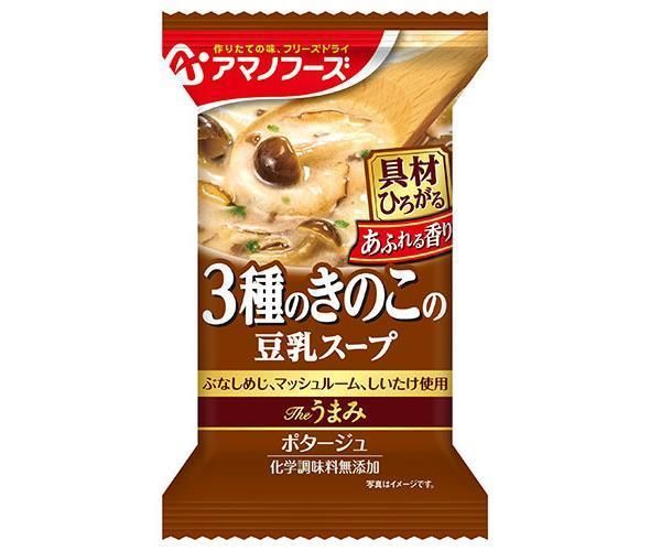 アマノフーズ フリーズドライ Theうまみ 3種のきのこの豆乳スープ 10食×6箱入× 2ケース ｜ 一般食品 インスタント食品 スープ 即席