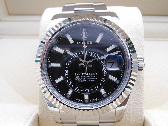 ♪ROLEX　ロレックス　スカイドゥエラー　ブラック　腕時計　自動巻き　付属あり　ギャラあり　Ref326934　管理A57013