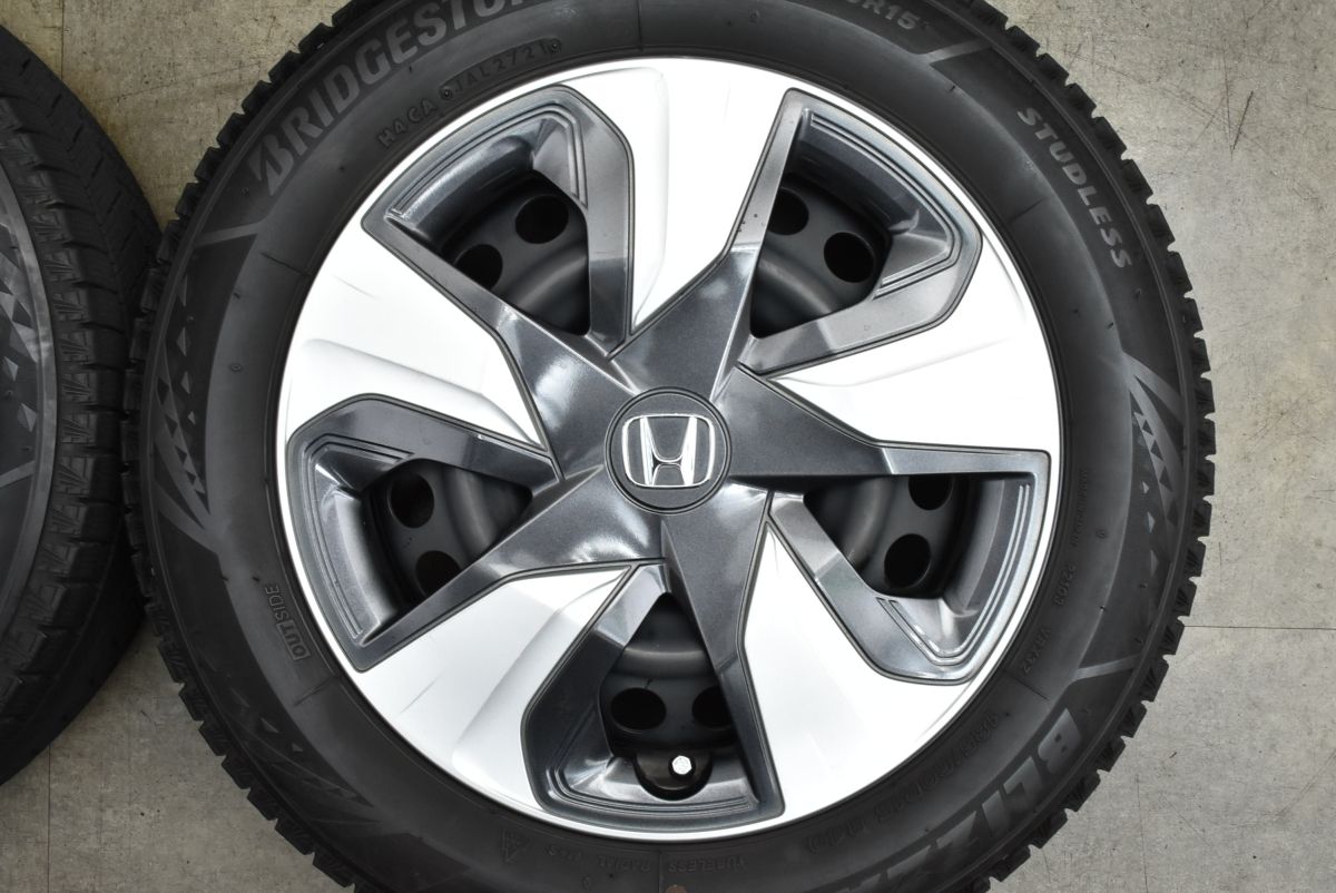 程度良好 ホンダ GK フィット 純正 スチール 15in 6J 50 PCD100 ブリヂストン ブリザックVRX3 185|60R15 シャトル グレイス FFCRYSTALESIA_COM