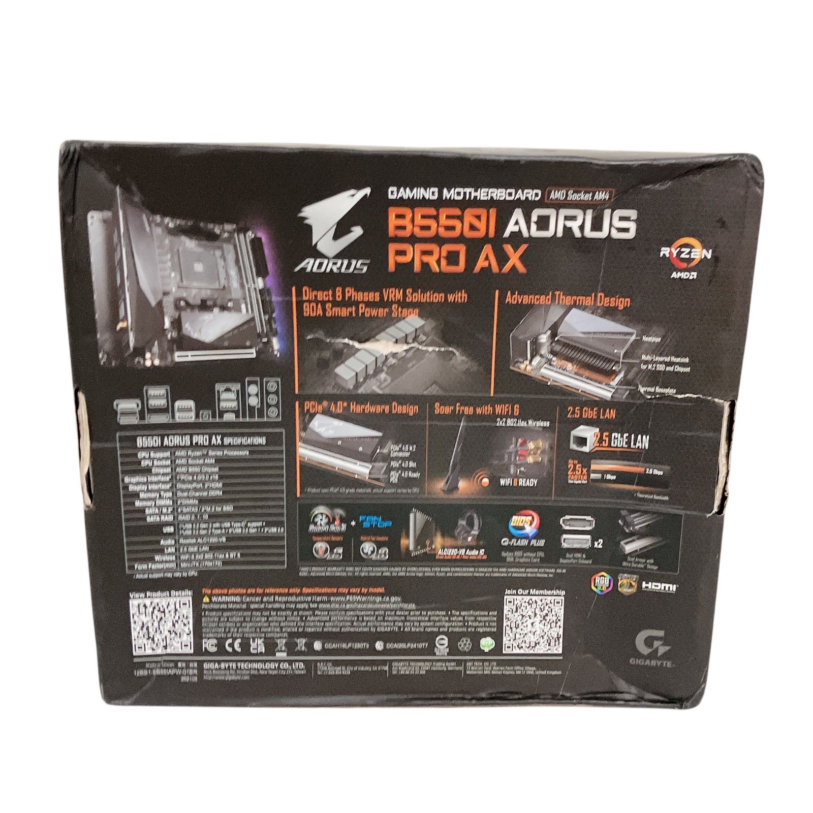 WJ22 GIGABYTE ギガバイト B550I AORUS PRO AX AMD B550チップセット搭載 Mini-ITX ゲーミング マザーボード PC パーツ