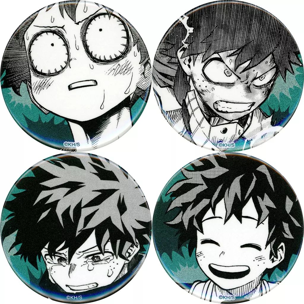 中古】バッジ・ビンズ 緑谷出久 缶バッジ4個セット EMOTIONS 「僕の