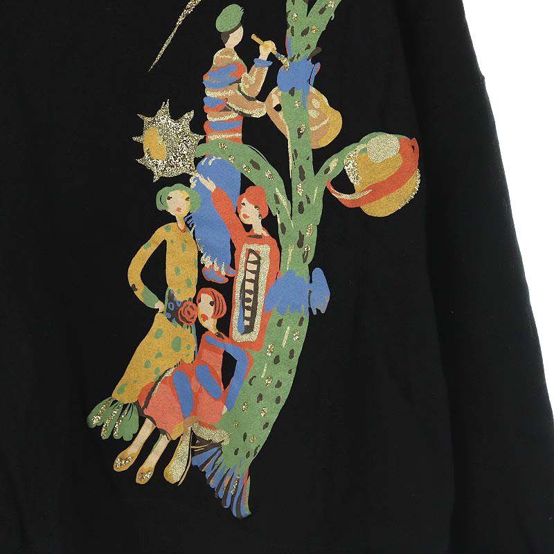 ツモリチサト TSUMORI CHISATO プリント スパンコール スウェット 