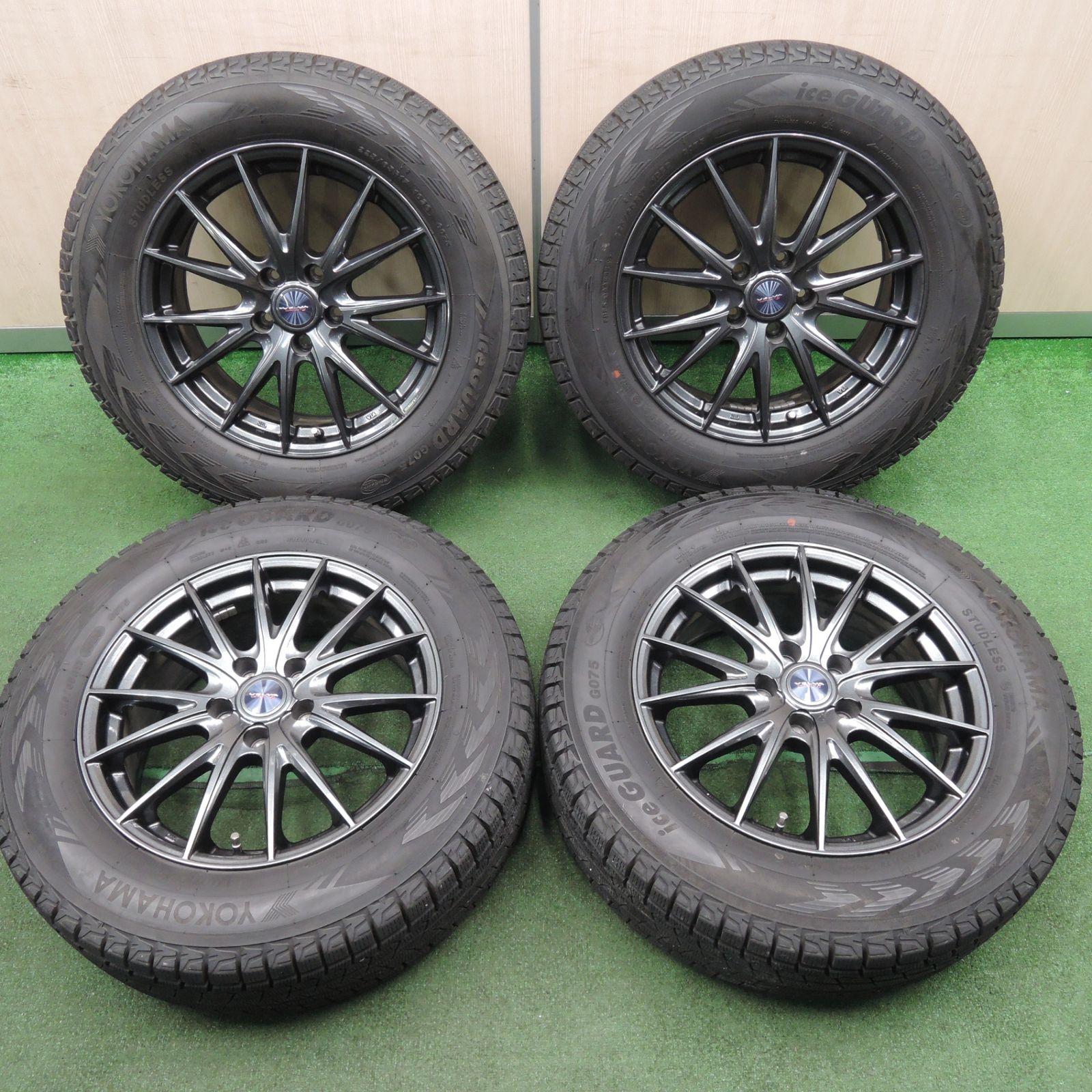 [送料無料] バリ溝！9.5分以上スタッドレス 225/65R17 ヨコハマ アイスガード G075 weds VELVA SPORTZ SUV 17インチ PCD114.3/5H4011901TNス