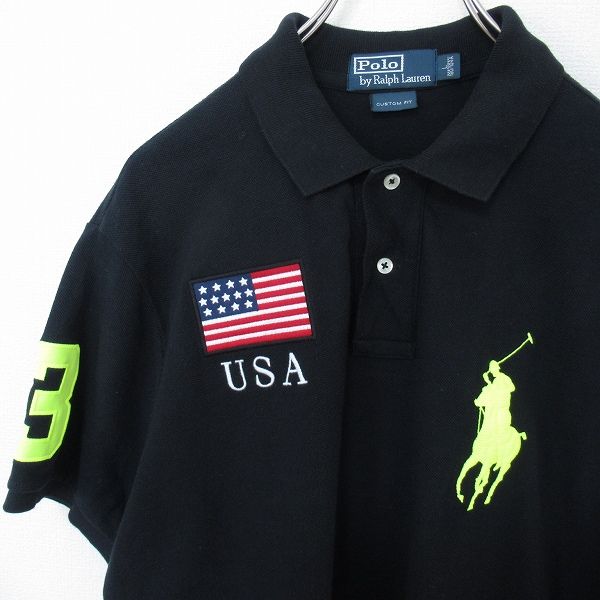 Polo Ralph Lauren ビックポニー ポロシャツ 星条旗 Lサイズ POLO RALPH LAUREN ポロ・ラルフローレン ビッグポニー 星条旗パッチ