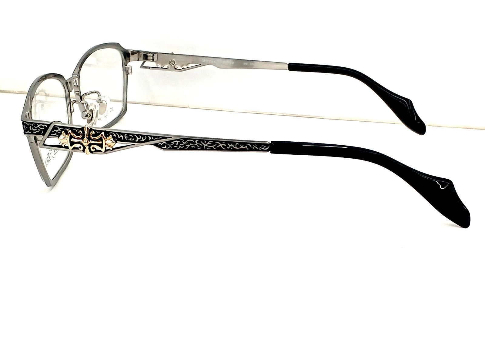 メタルエッジ メガネフレーム ME-1043 メタル シルバー ブラック系 WWW_NOITHATQUANGTHANH_NET