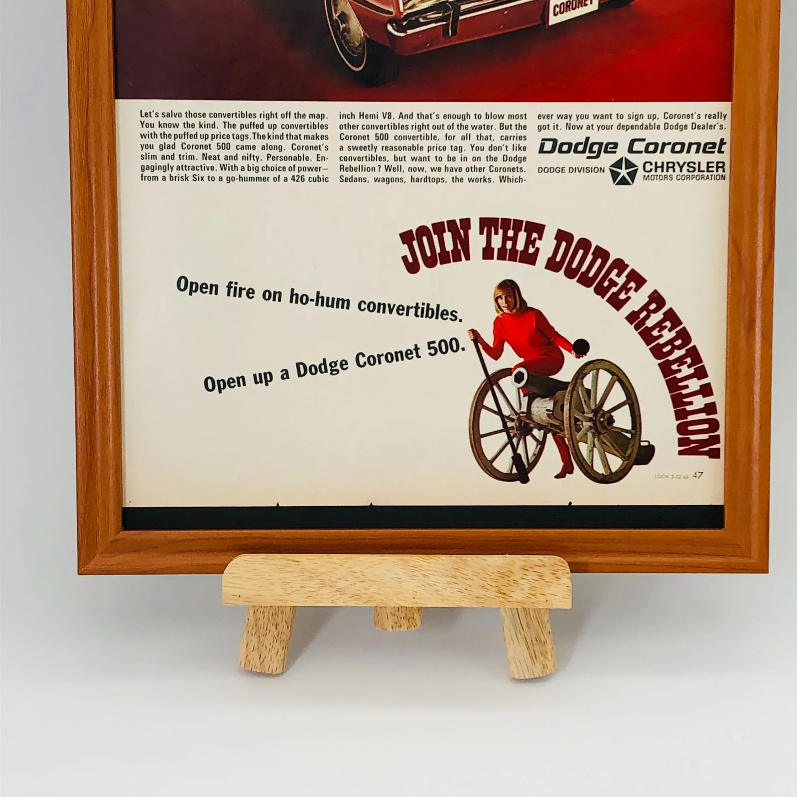 ダッジ コロネット 』ビンテージ 広告 74年代 フレーム 付 ポスター