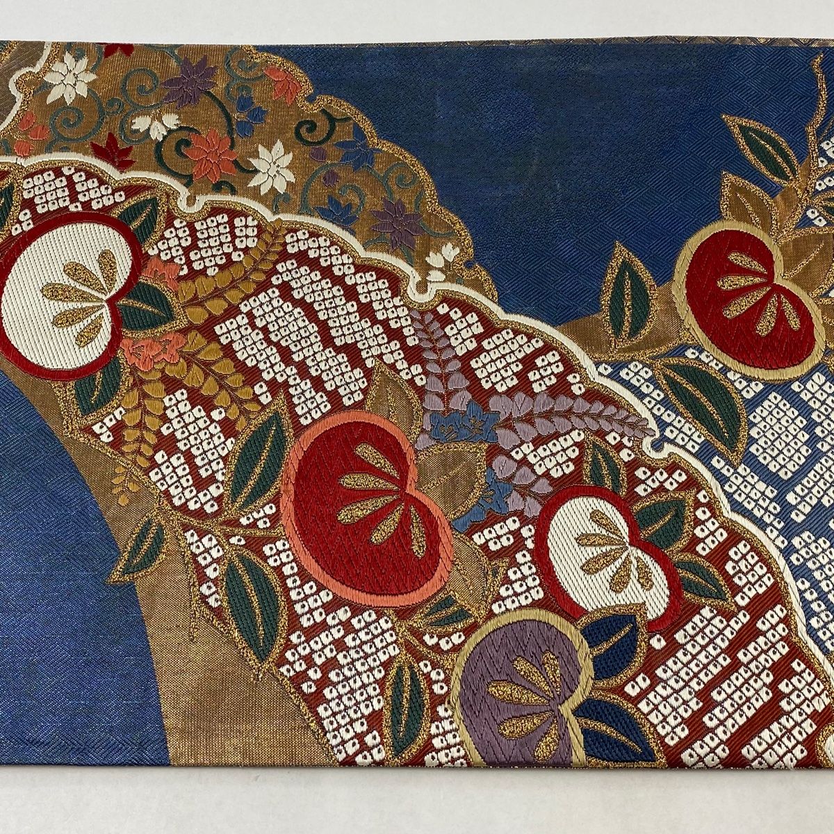 ☆美品 正絹☆袋帯 黒 雪輪 鶴 金糸 六通 振袖にもオススメ 美品