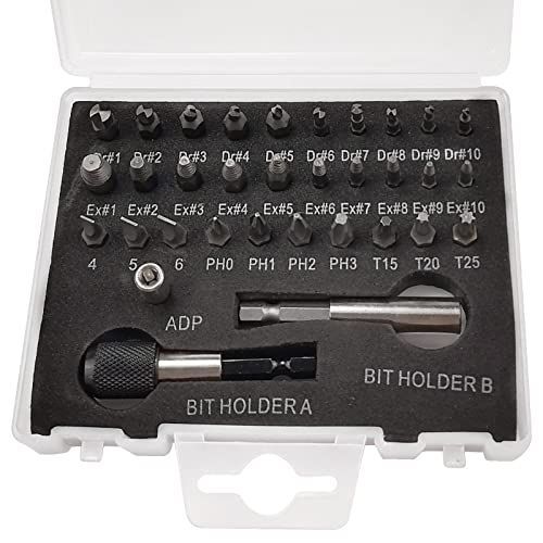 7Akiranoai 33本 ネジ外しビット ドリルビットセット 抜くボルト抽出器 ネジ抜き工具 スクリューエクストラクター 取り外しツールセットドリルビット折れたボルトビス頭 収納ボックス付き