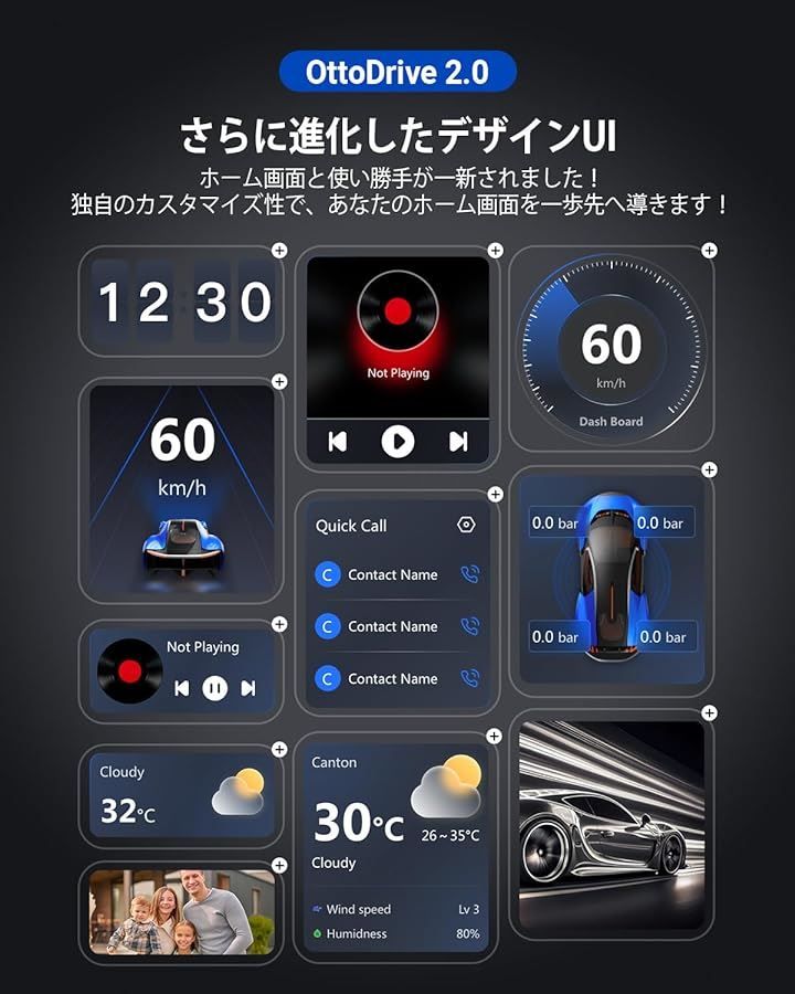 OTTOCAST Ottocast オットキャスト P3 CarPlay AI Box Android 12アタブター nano SIMカード Micro SDカードスロット HDMI出力端子搭載 前席後席で動画視聴 技適取得済み品