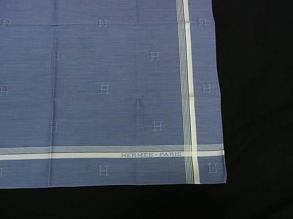 □新品□未使用□ HERMES エルメス コットン100％ Hロゴ ハンカチーフ  
