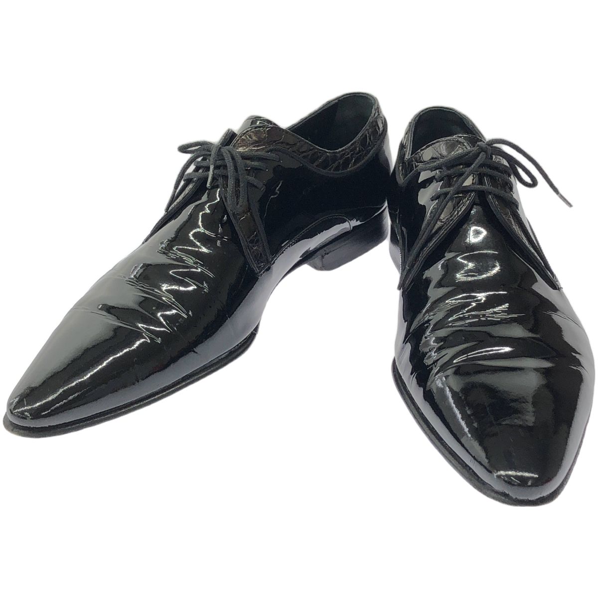 ドルチェ＆ガッバーナ レザーシューズ ダービー ポインテッドトゥ クロコ