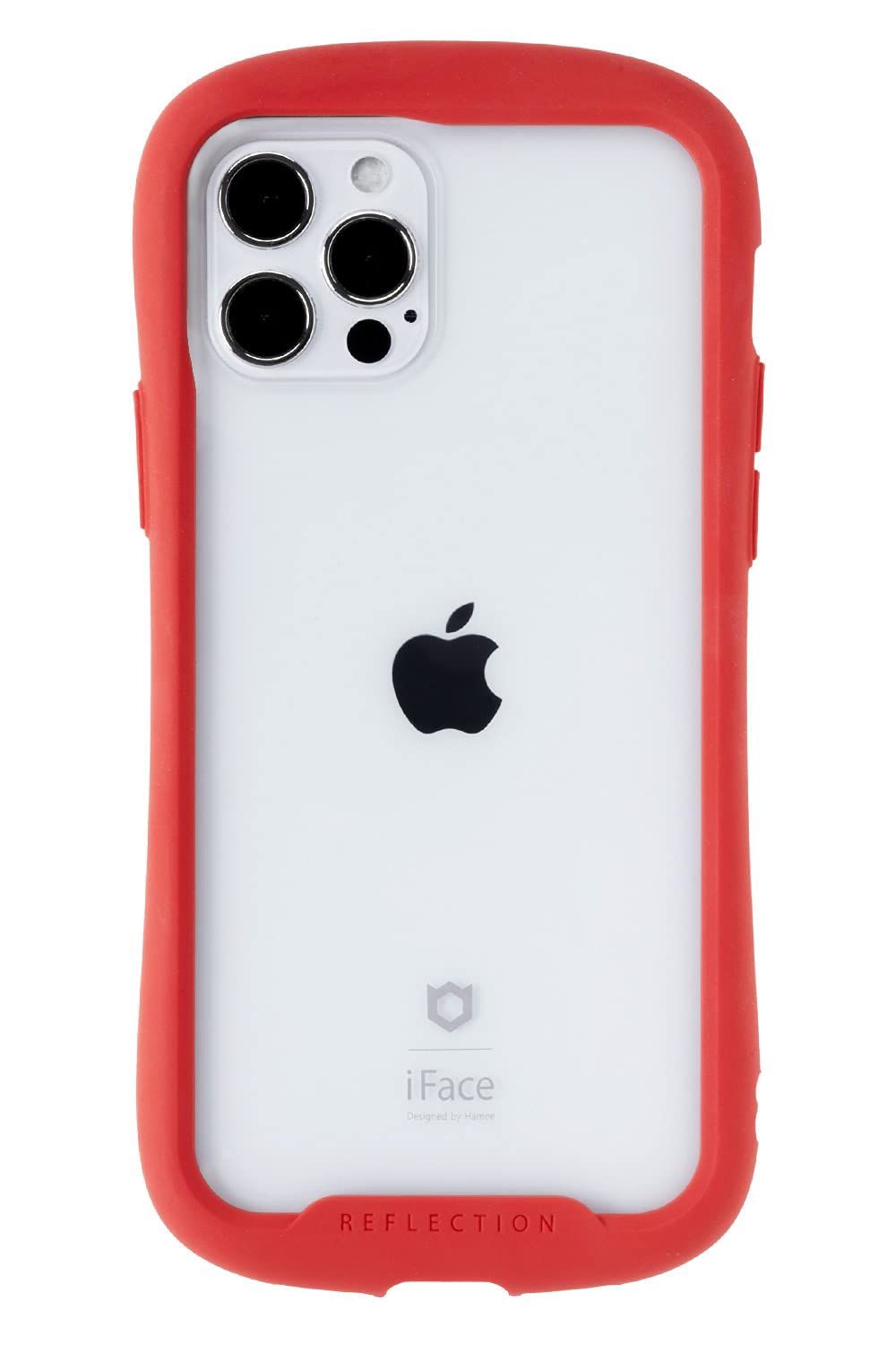 iFace Reflection iPhone 12/12 Pro ケース クリア 強化ガラス (レッド)【アイフォン12 アイフォン12Pro 透明 カバー 耐衝撃 米国MIL規格取得 ストラップホール付き】 [iPhone 12/12 Pro専用・レッド]