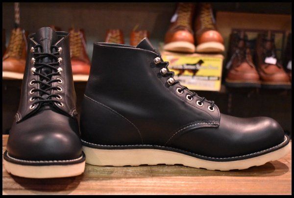 【9D 美品 10年】レッドウィング 8165 アイリッシュセッター 黒 ブラッククローム プレーントゥ 編み上げ ブーツ redwing HOPESMORE【EF352】